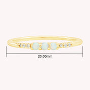 3 Stone Stackable Ring Simulated Opal & Cubic Zirconia