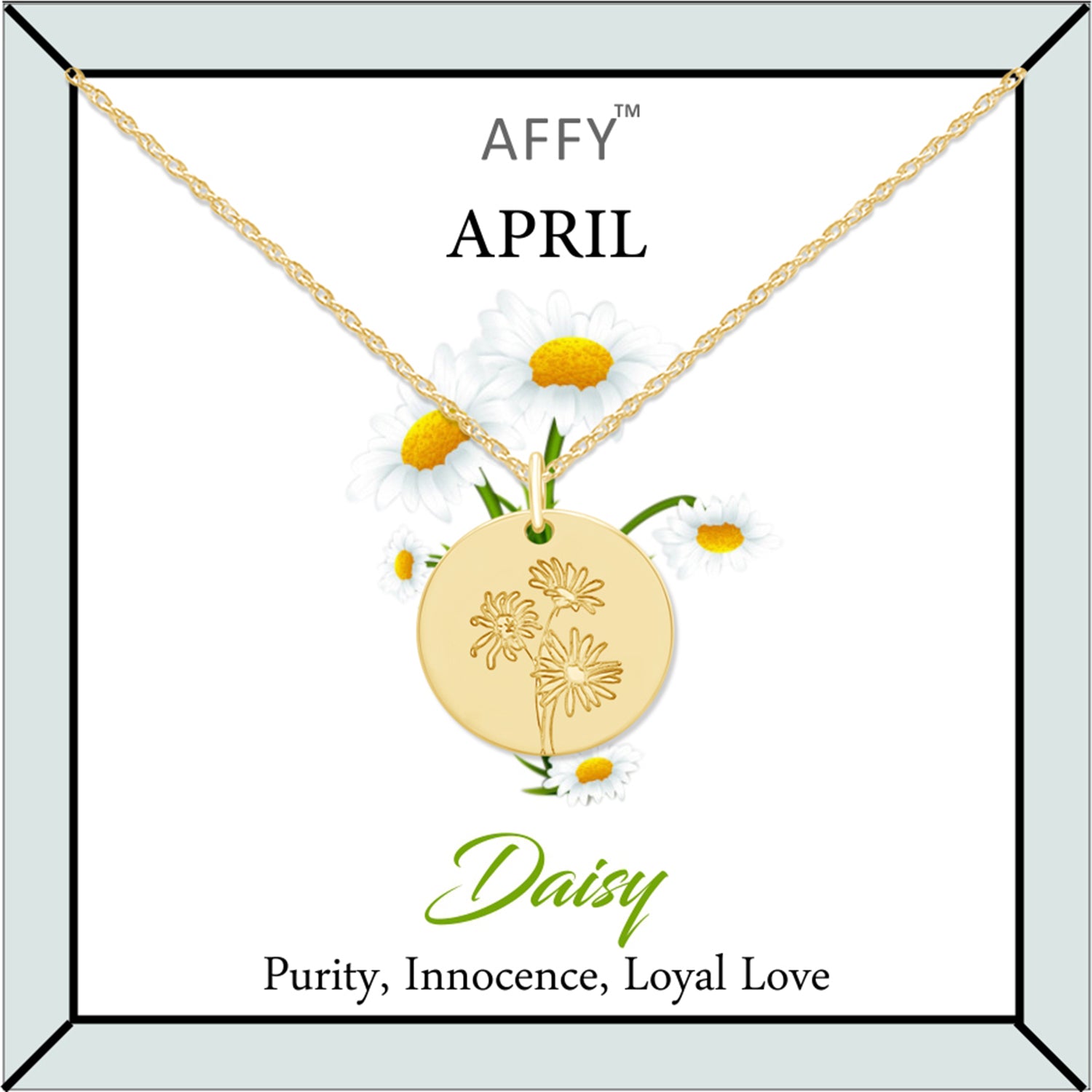 Flower Disc Charm Pendant Necklace 18K Gold Plated