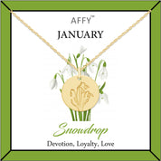 Flower Disc Charm Pendant Necklace 18K Gold Plated