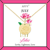 Flower Disc Charm Pendant Necklace 18K Gold Plated