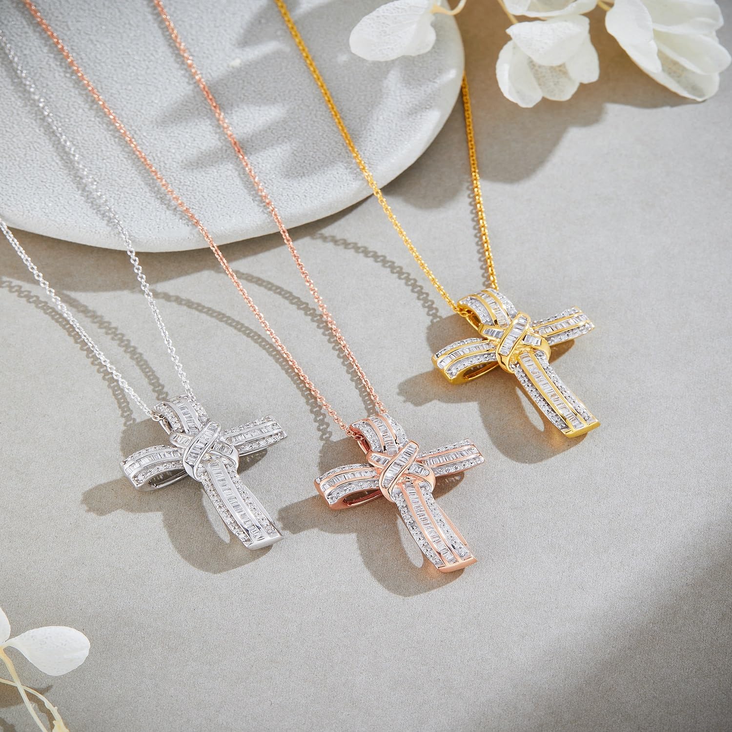 Infinity Cross Lab Created Moissanite Pendant Necklace