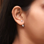 Pear & Round-Shaped Add-On Moissanite Earrings