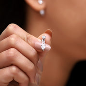 Pear & Round-Shaped Add-On Moissanite Earrings
