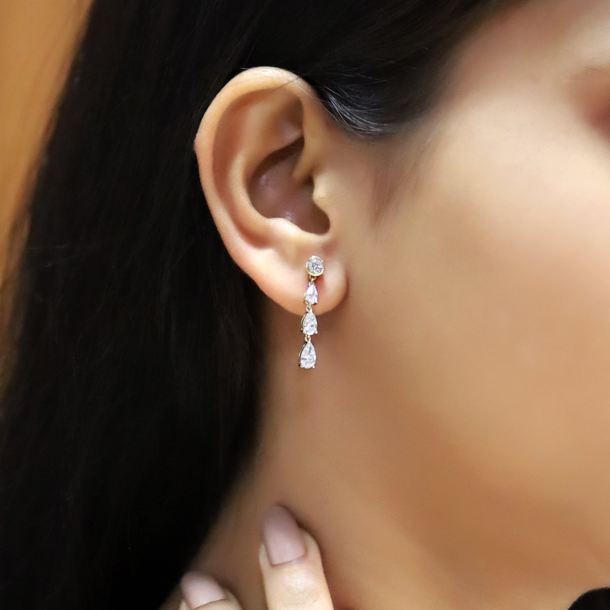 Lab Grown Diamond Glamorous Degrade Dangling Earrings
