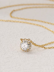 Round Moissanite Diamond Necklace