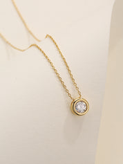 Bezel Set Solitaire Diamond Necklace