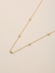 Five Stone Station Moissanite Diamond Necklace