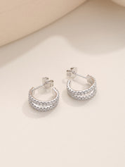 Double Row Diamond Earrings