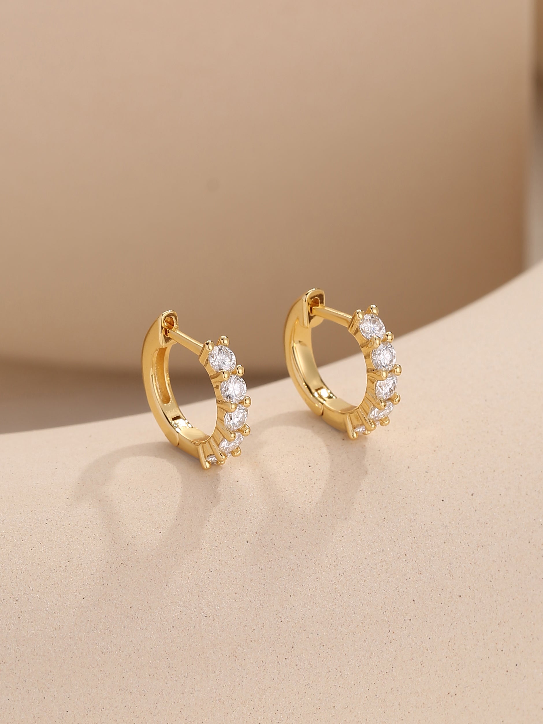 Iced out Lab Created Moissanite Hoop Earring