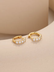 Iced out Lab Created Moissanite Hoop Earring