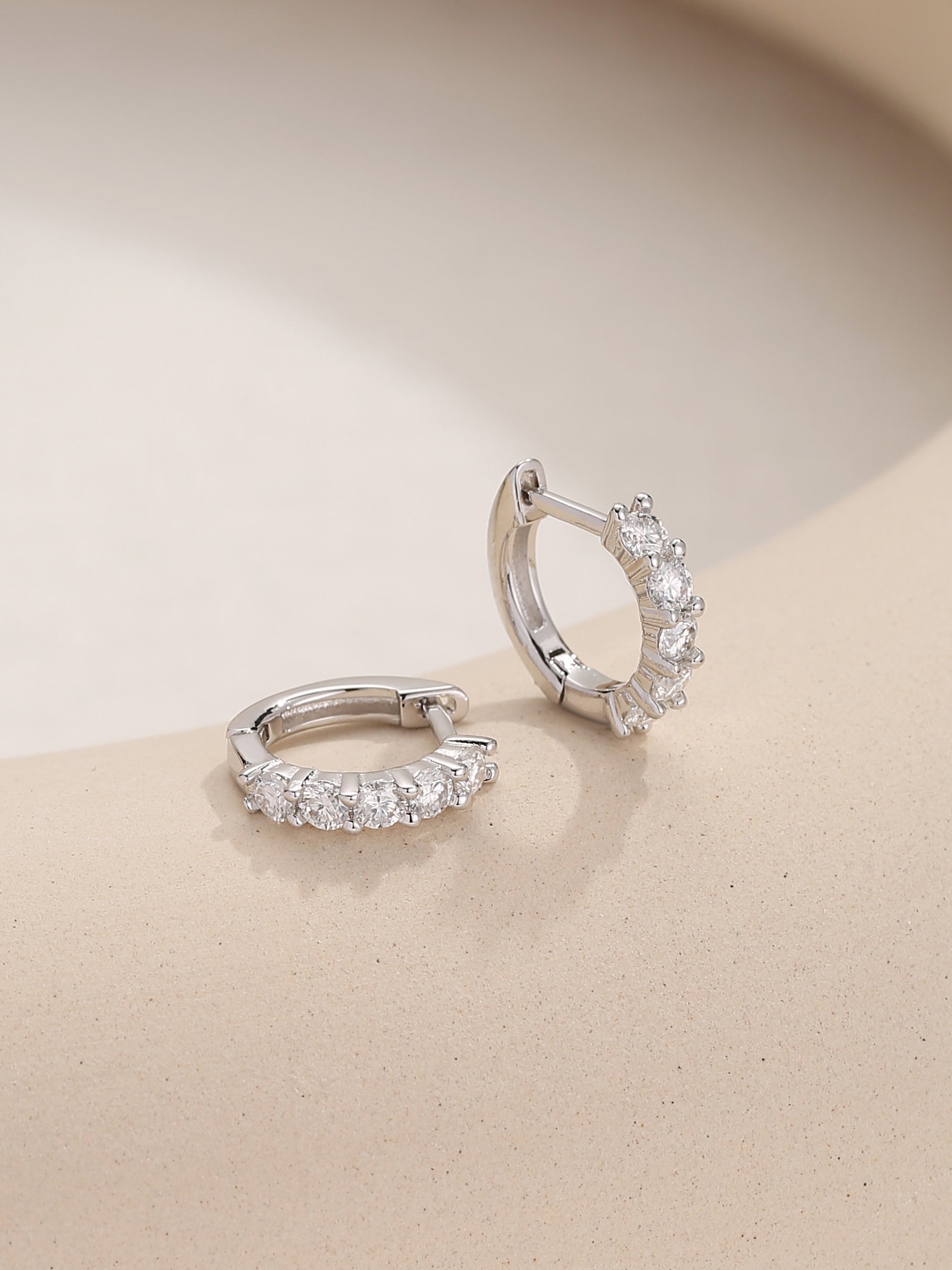 Iced out Lab Created Moissanite Hoop Earring