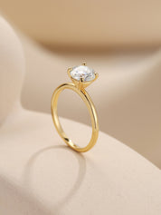 Solitaire Lab Created Moissanite Ring