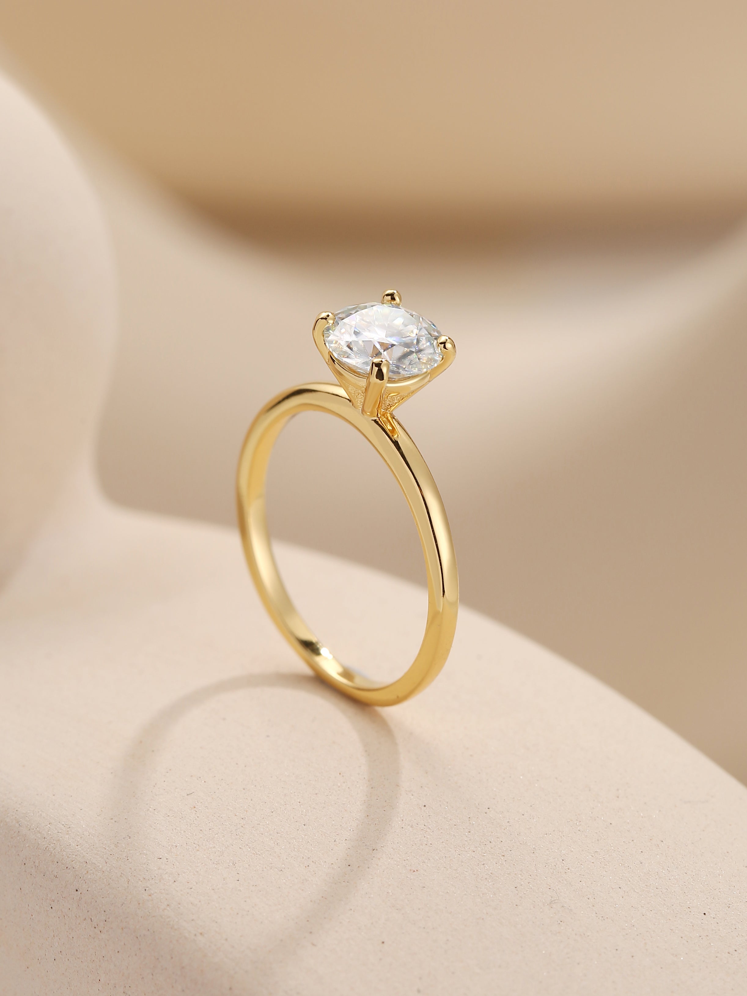 Solitaire Lab Created Moissanite Ring