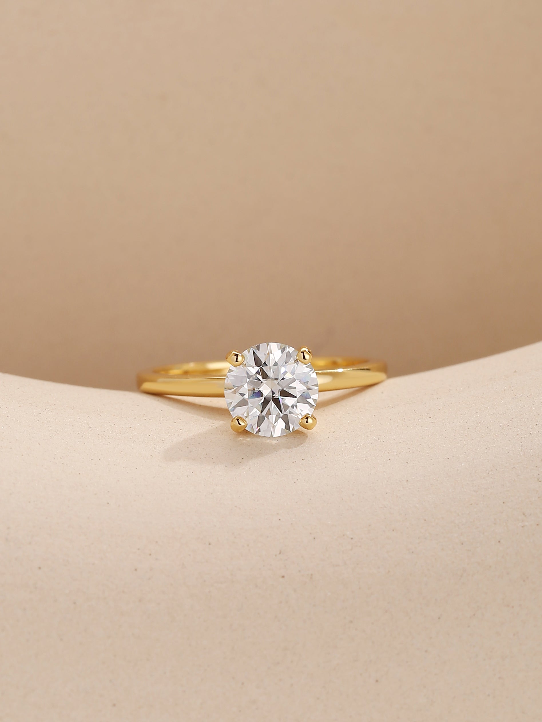 Solitaire Lab Created Moissanite Ring