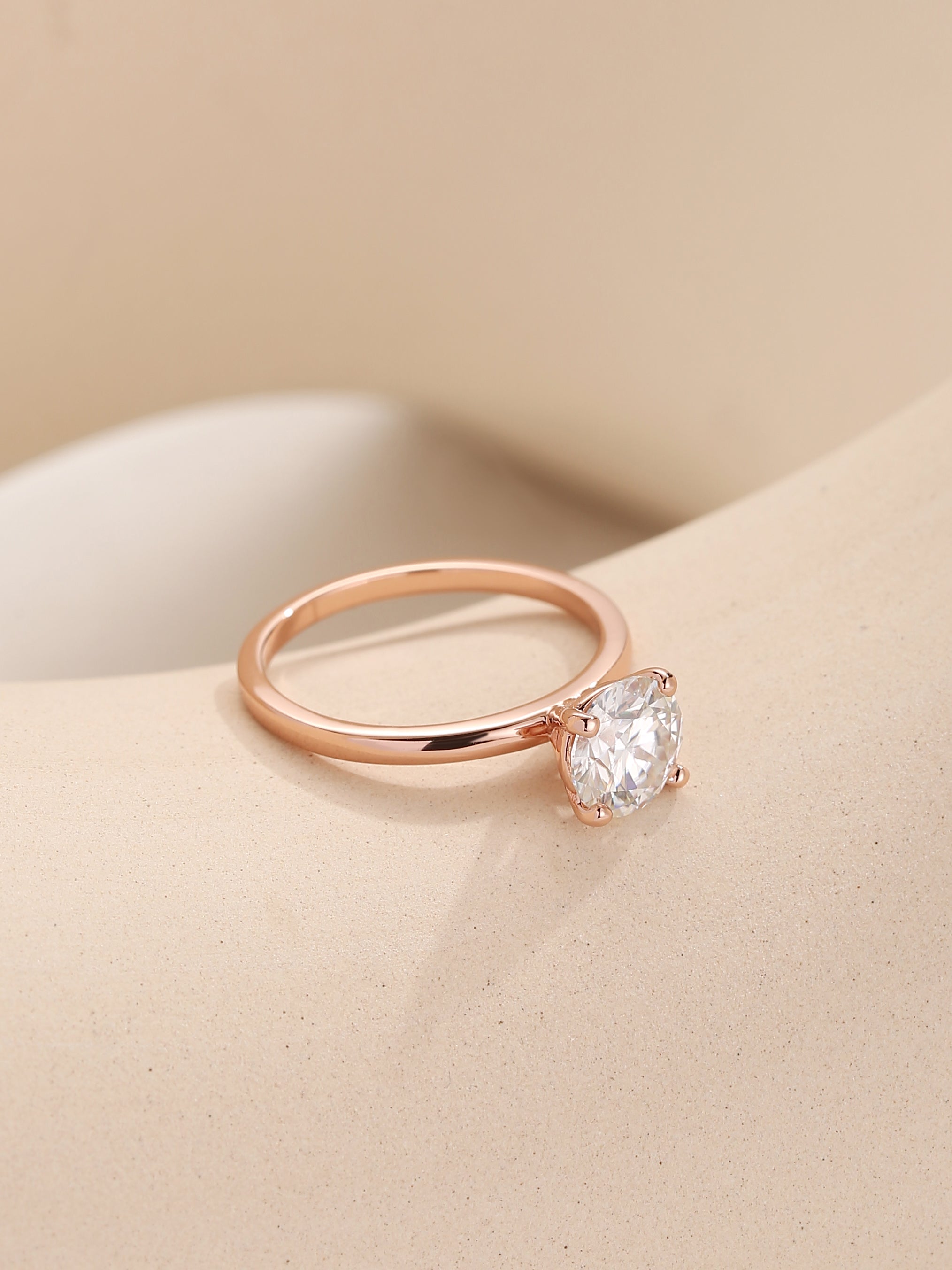 Solitaire Lab Created Moissanite Ring