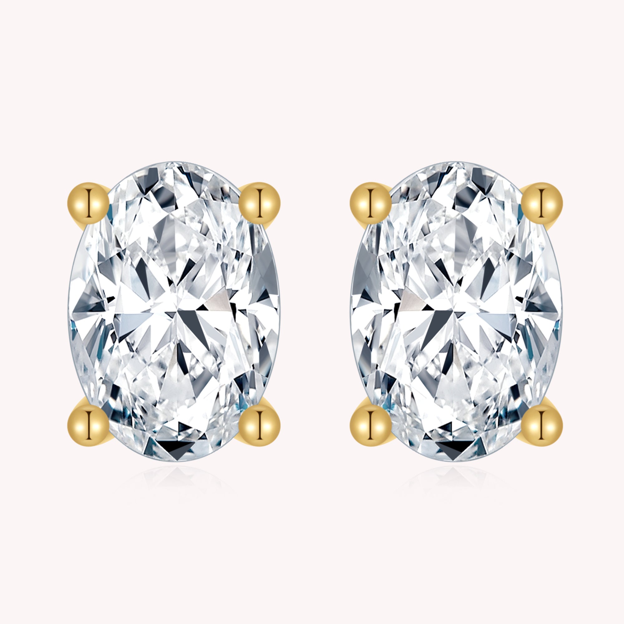 Oval Cut Solitaire Studs Earrings