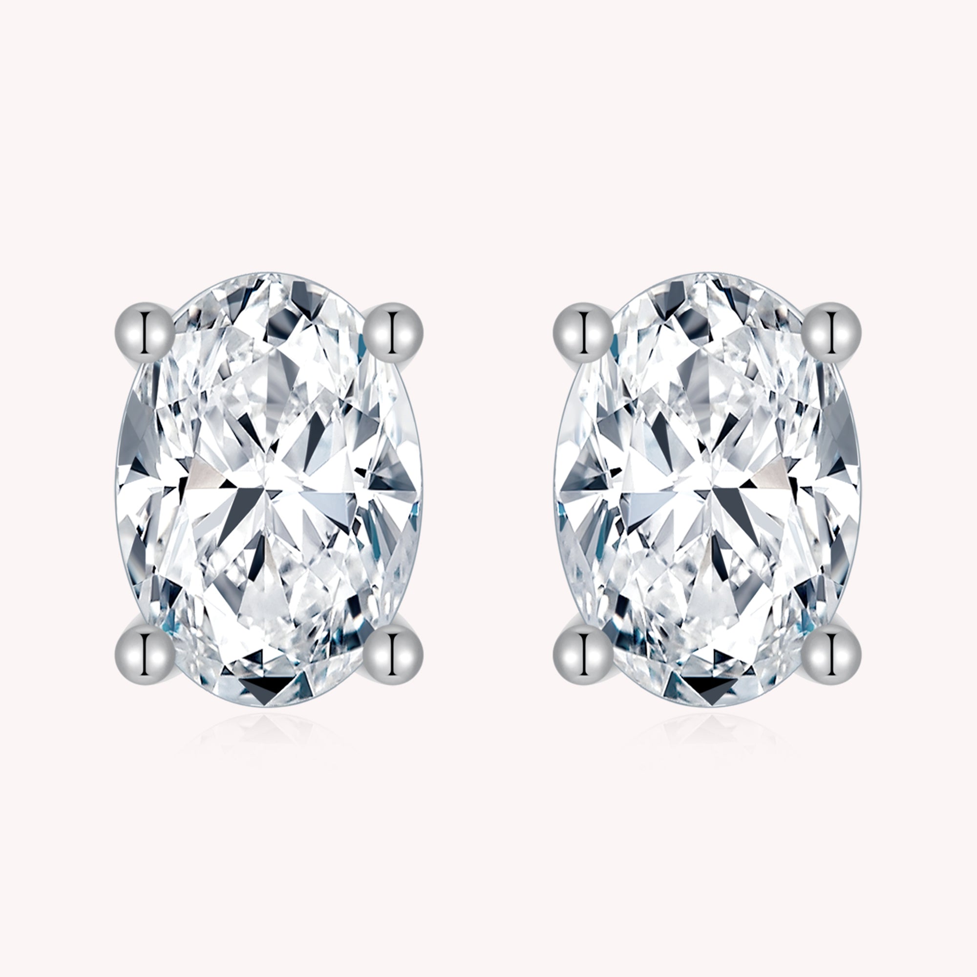 Oval Cut Solitaire Studs Earrings