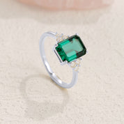 Ema Emerald Solitaire Engagement Ring