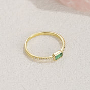 Sky Emerald Gemstone Petite Ring