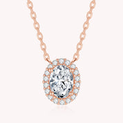 Oval Moissanite Dimaond Necklace