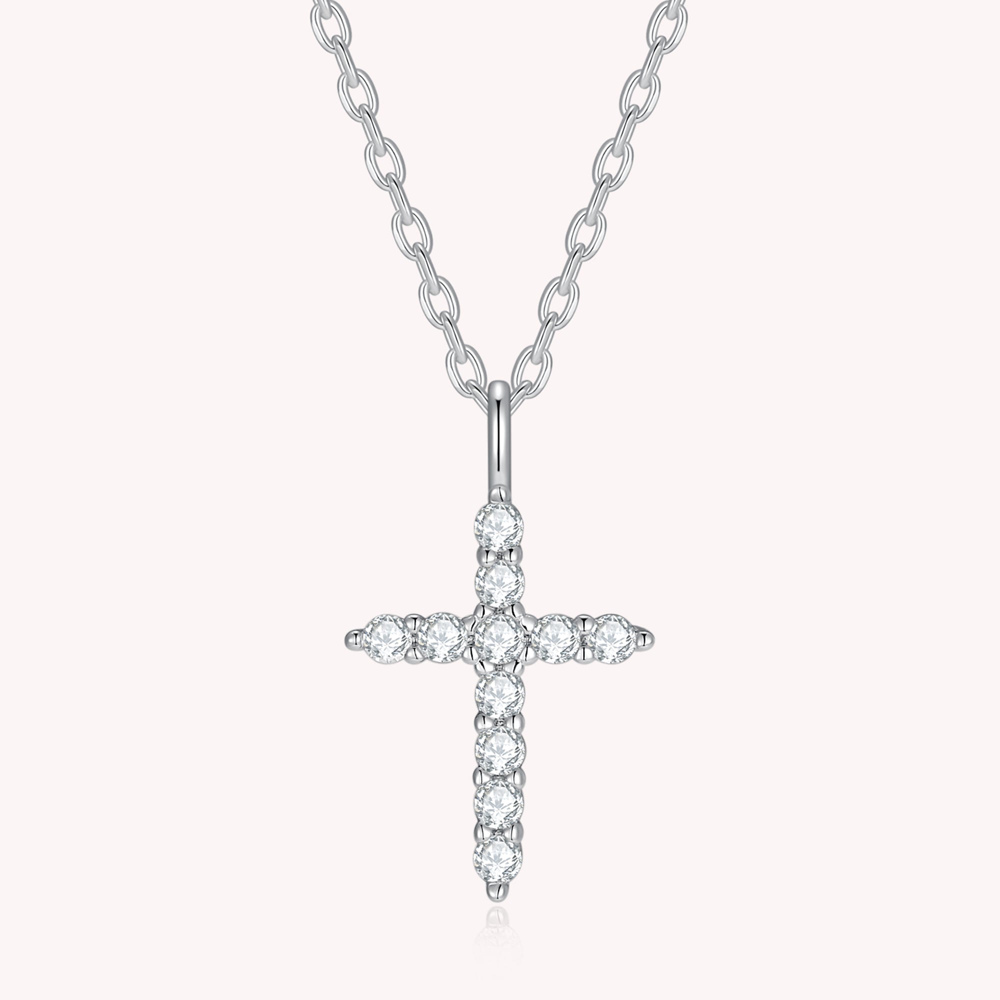 Cross Moissanite Diamond Necklace