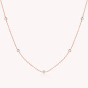 Five Stone Station Moissanite Diamond Necklace