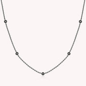 Five Stone Station Moissanite Diamond Necklace