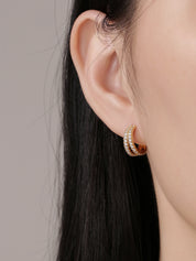 Double Row Diamond Earrings