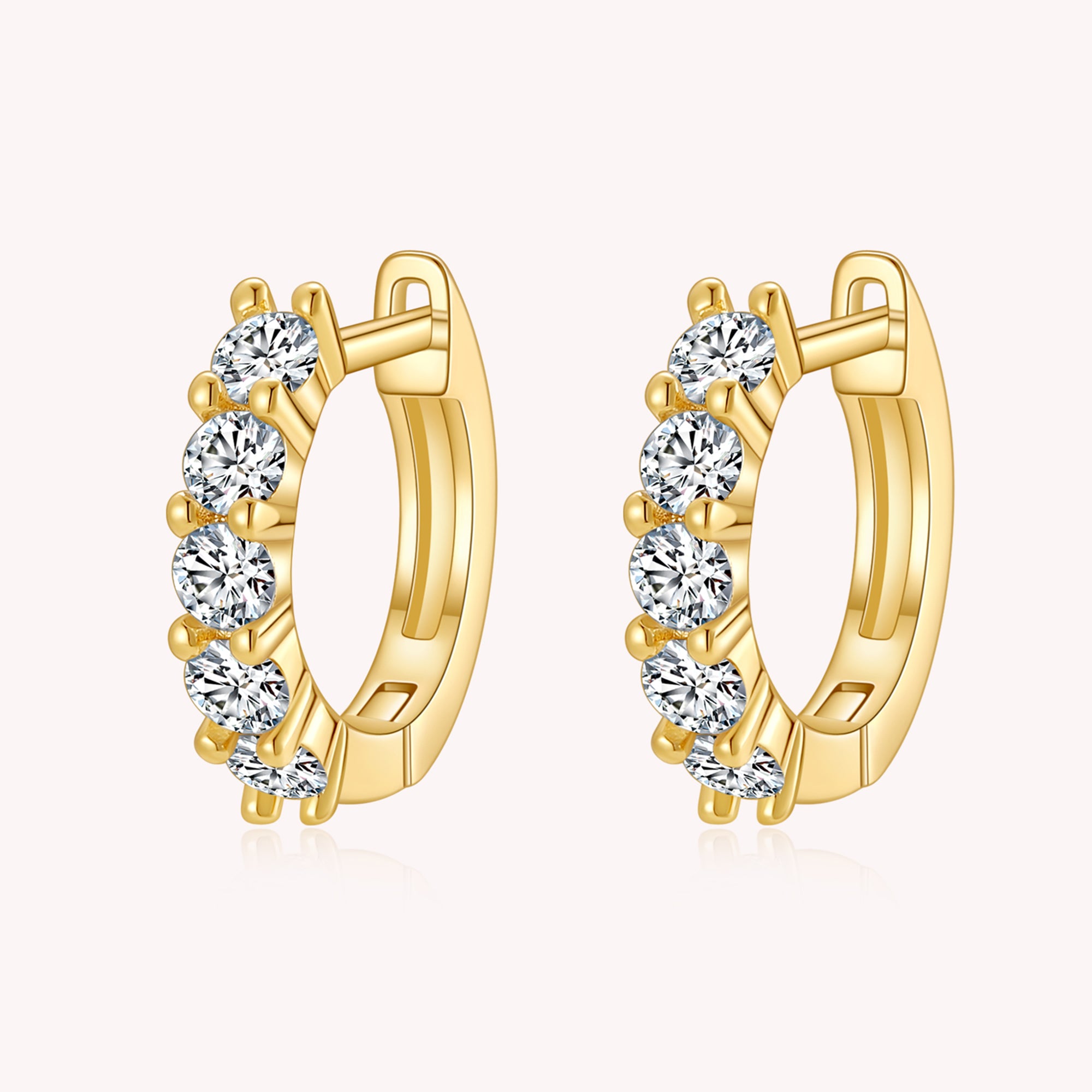 Iced out Lab Created Moissanite Hoop Earring