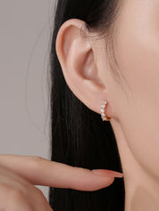Iced out Lab Created Moissanite Hoop Earring