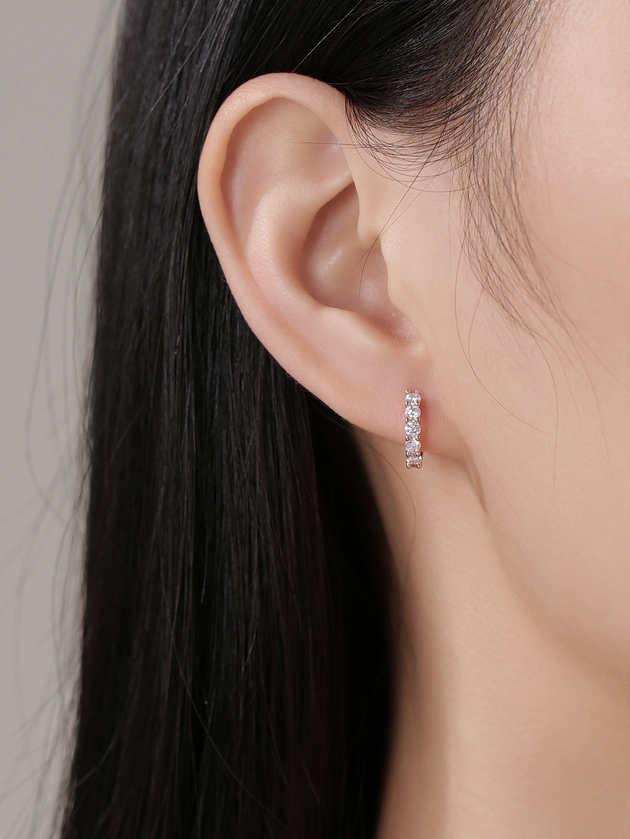 Iced out Lab Created Moissanite Hoop Earring