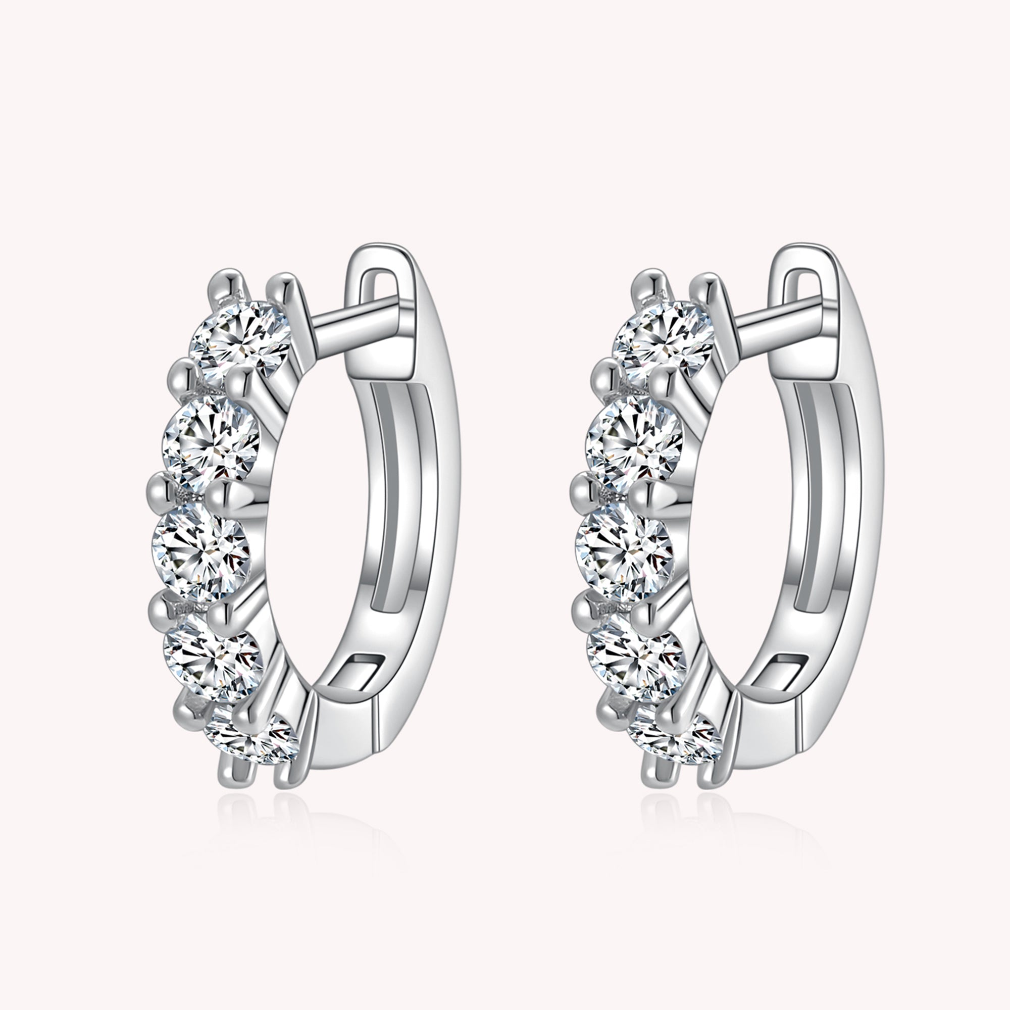 Iced out Lab Created Moissanite Hoop Earring