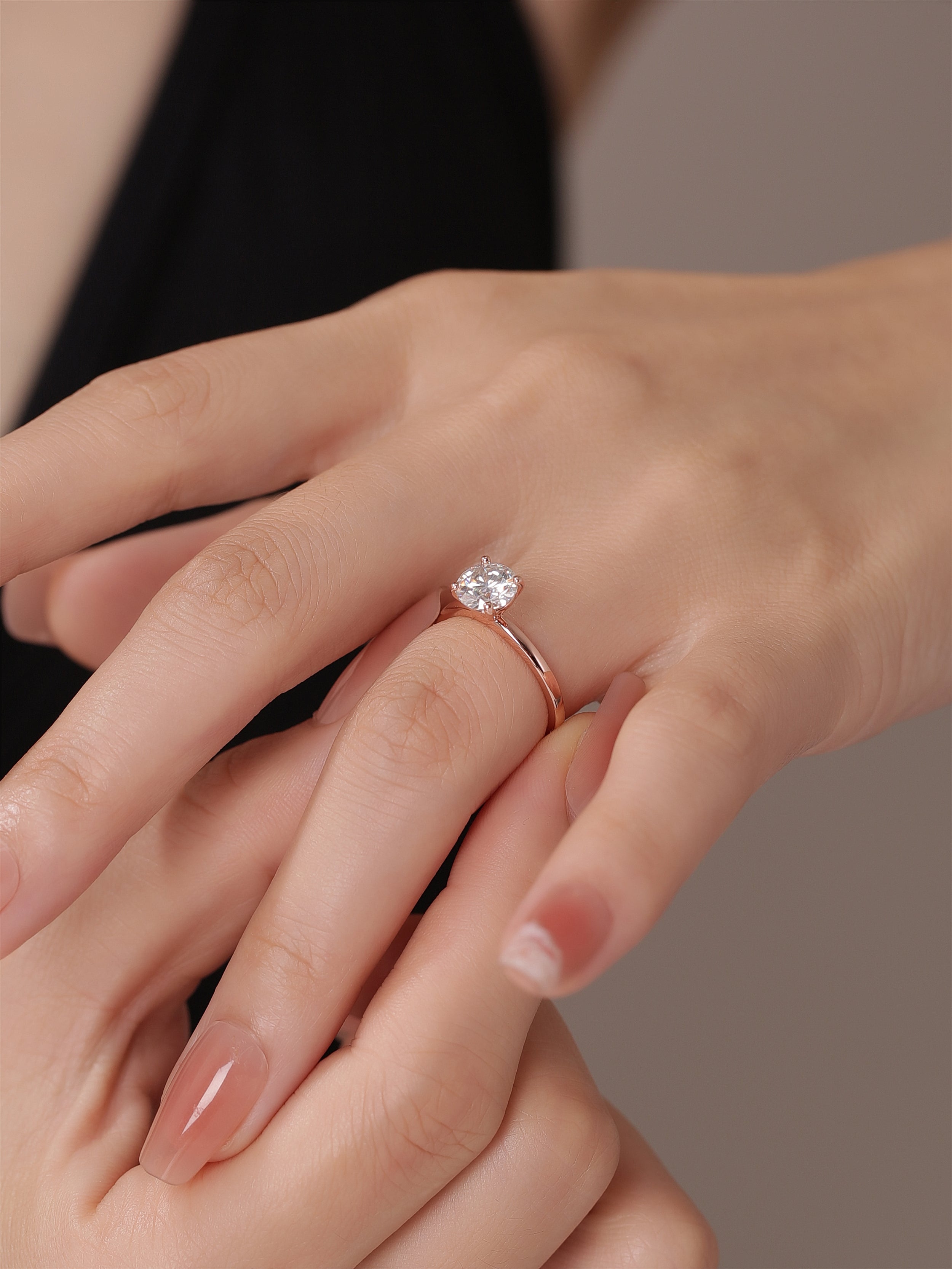 Solitaire Lab Created Moissanite Ring
