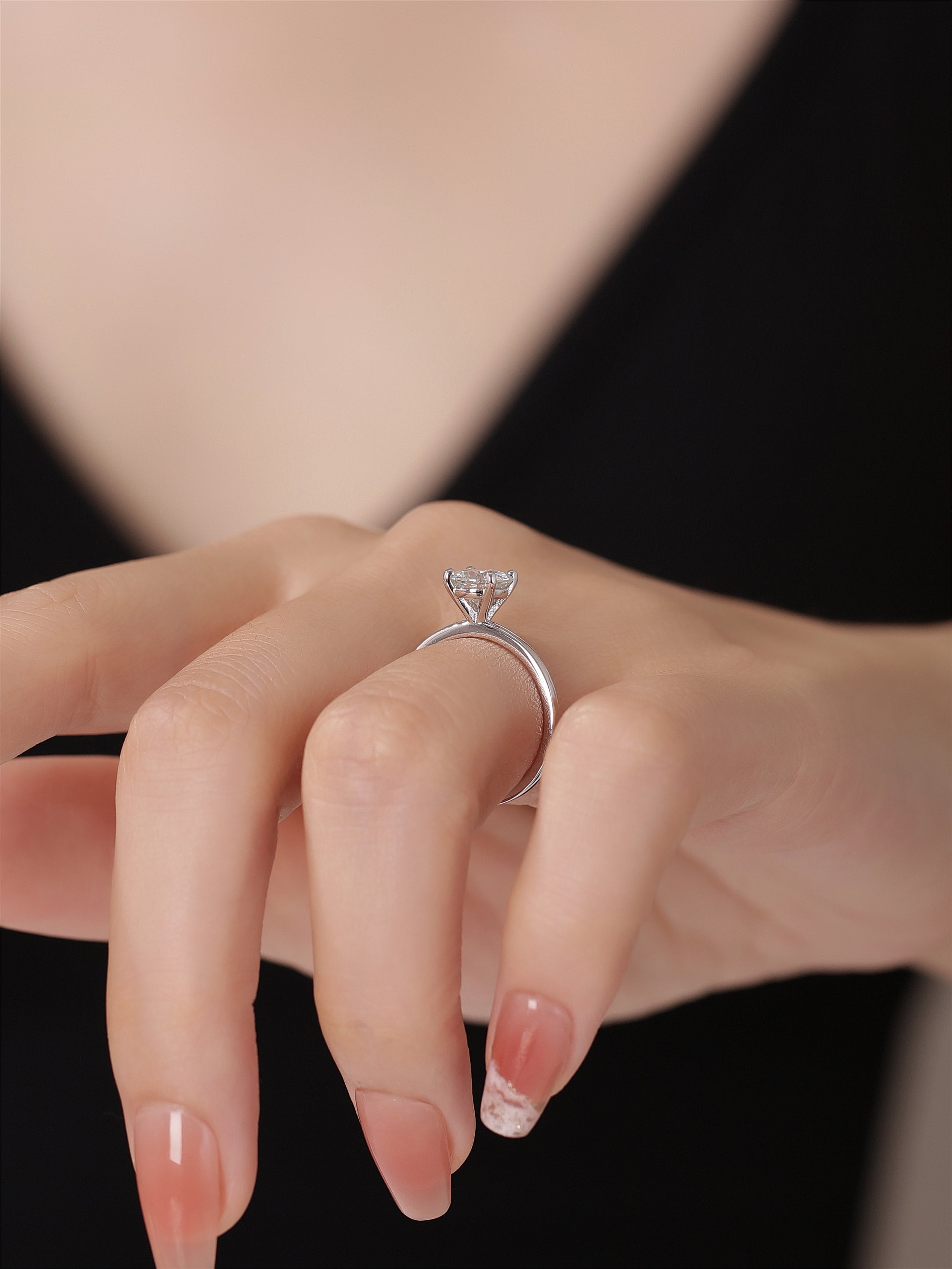 Solitaire Lab Created Moissanite Ring