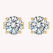 Moissanite Diamond 10K Gold Post Stud Earrings