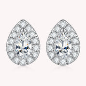 Pear & Round Moissanite Diamond Stud Earrings
