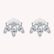 Trio Stone Stud Earrings