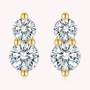 Double Diamond Stud Earrings
