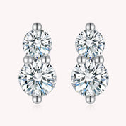 Double Diamond Stud Earrings
