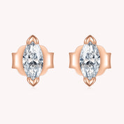 Ellipse Shape Moissanite Diamond Stud Earrings