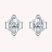 Ellipse Shape Moissanite Diamond Stud Earrings