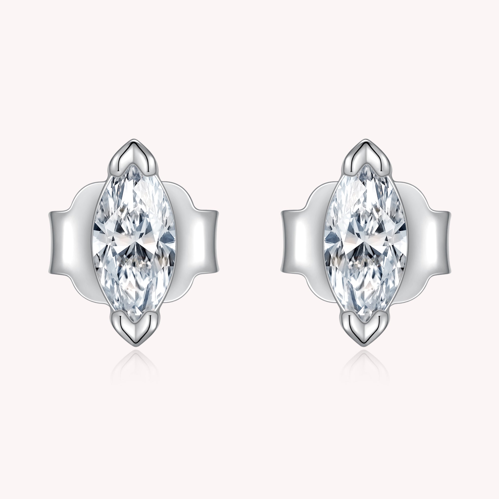 Ellipse Shape Moissanite Diamond Stud Earrings