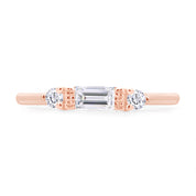 925 Sterling Silver Baguette Cut Simulated Birthstone And White Cubic Zirconia Three Stone Design Bridal Engagement Wedding Ring Jewelry Gift For Her