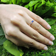 925 Sterling Silver Baguette Cut Simulated Birthstone And White Cubic Zirconia Three Stone Design Bridal Engagement Wedding Ring Jewelry Gift For Her