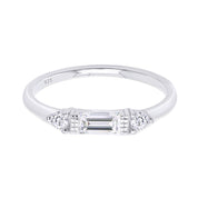 925 Sterling Silver Baguette Cut Simulated Birthstone And White Cubic Zirconia Three Stone Design Bridal Engagement Wedding Ring Jewelry Gift For Her