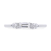 925 Sterling Silver Baguette Cut Simulated Birthstone And White Cubic Zirconia Three Stone Design Bridal Engagement Wedding Ring Jewelry Gift For Her