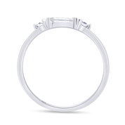 925 Sterling Silver Baguette Cut Simulated Birthstone And White Cubic Zirconia Three Stone Design Bridal Engagement Wedding Ring Jewelry Gift For Her