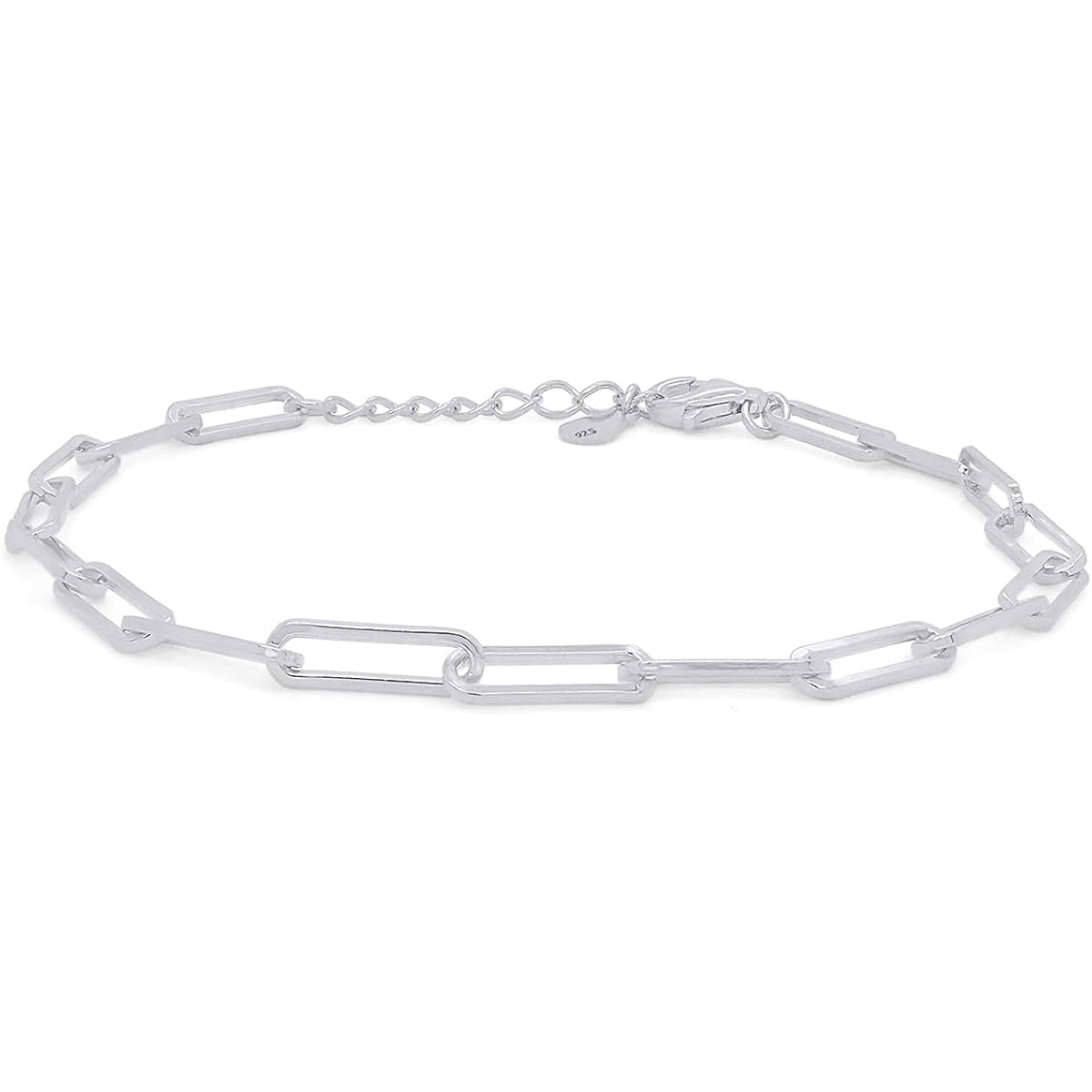 Adjustable Paper Clip Chain Bracelet 7" Length +1"