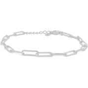 Adjustable Paper Clip Chain Bracelet 7" Length +1"