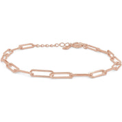 Adjustable Paper Clip Chain Bracelet 7" Length +1"